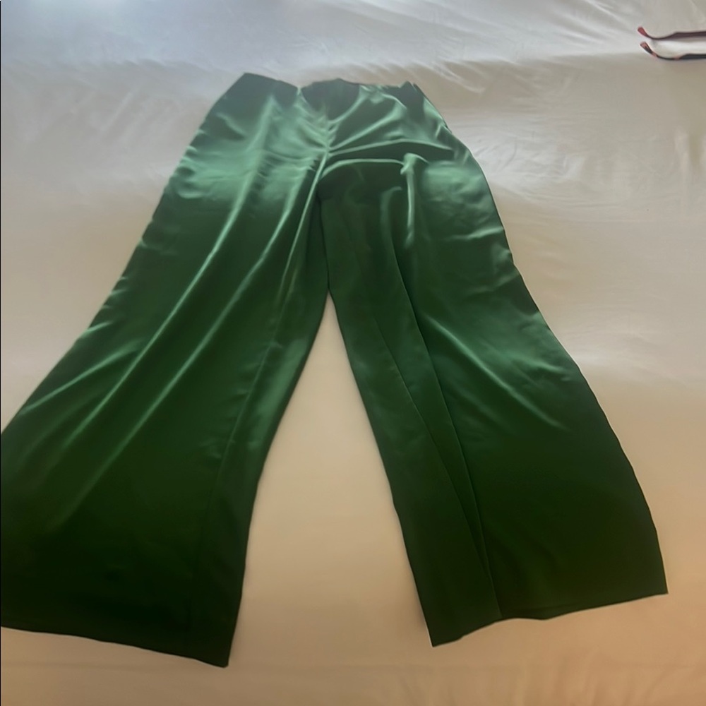 Express Green Wide Leg High Waist Pants
